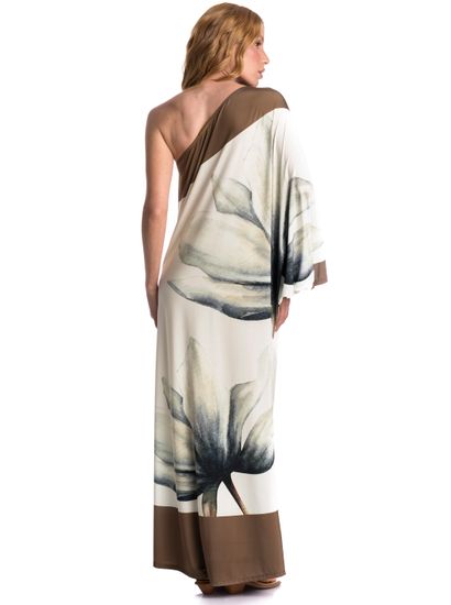 Vestido Assimétrico Com Manga Brisa - Imagem 2 - Desktop