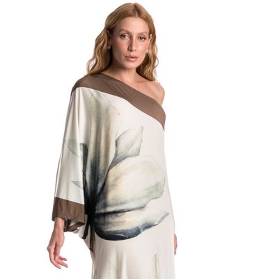 Vestido Assimétrico Com Manga Brisa - Imagem 3 - Mobile