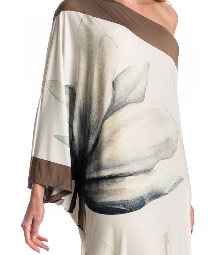 Vestido Assimétrico Com Manga Brisa - Imagem 5 - Desktop