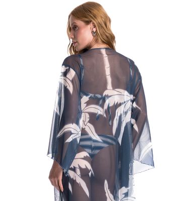 Kaftan De Tule Com Manga Maré - Imagem 4 - Mobile