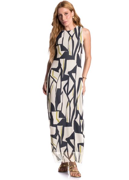Vestido Regata De Tule Azurim Azul-marinho - Imagem 1