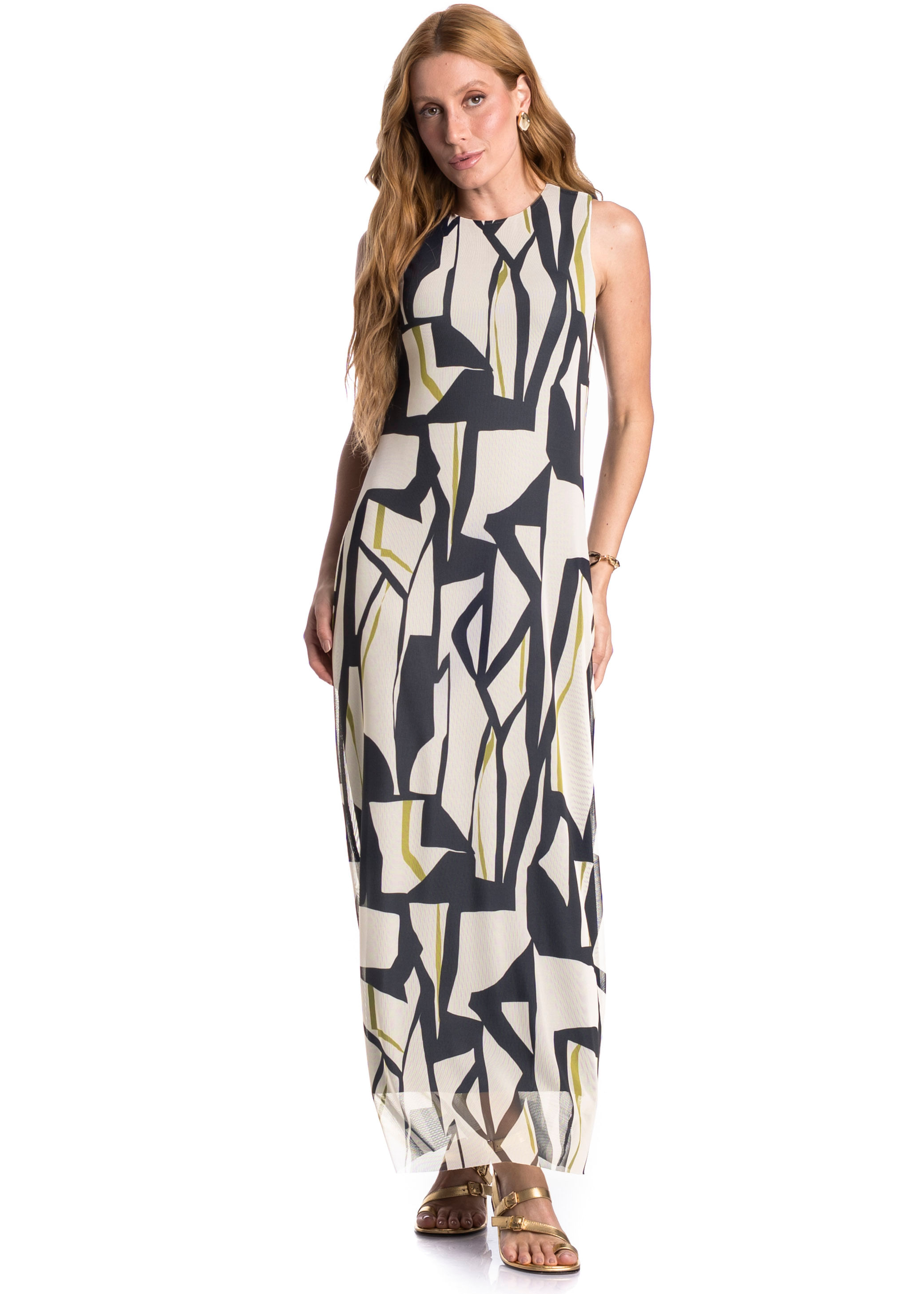 Vestido Regata De Tule Azurim Azul-marinho - Imagem 1