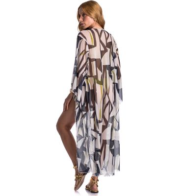 Kaftan Azurim Com Manga Tule - Imagem 2 - Mobile
