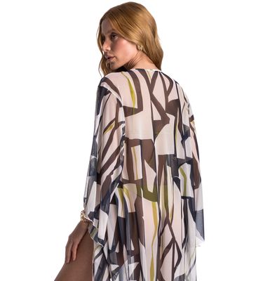 Kaftan Azurim Com Manga Tule - Imagem 4 - Mobile