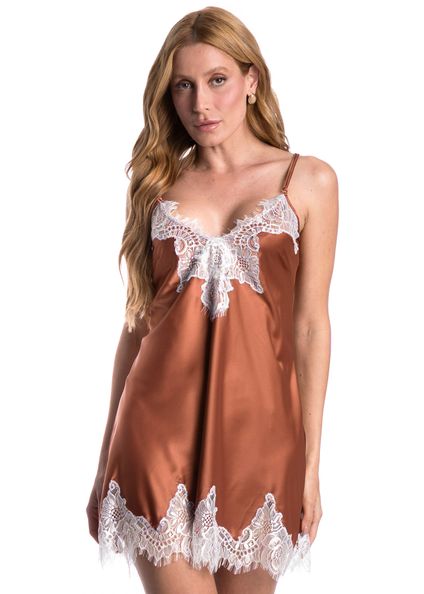 Camisola Celina Marrom - Imagem 1