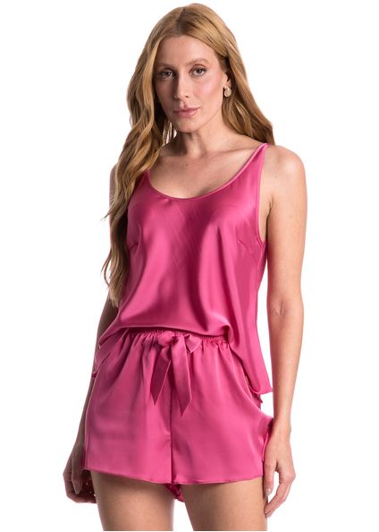 Short Doll Em Cetim Clara Rosa - Imagem 1