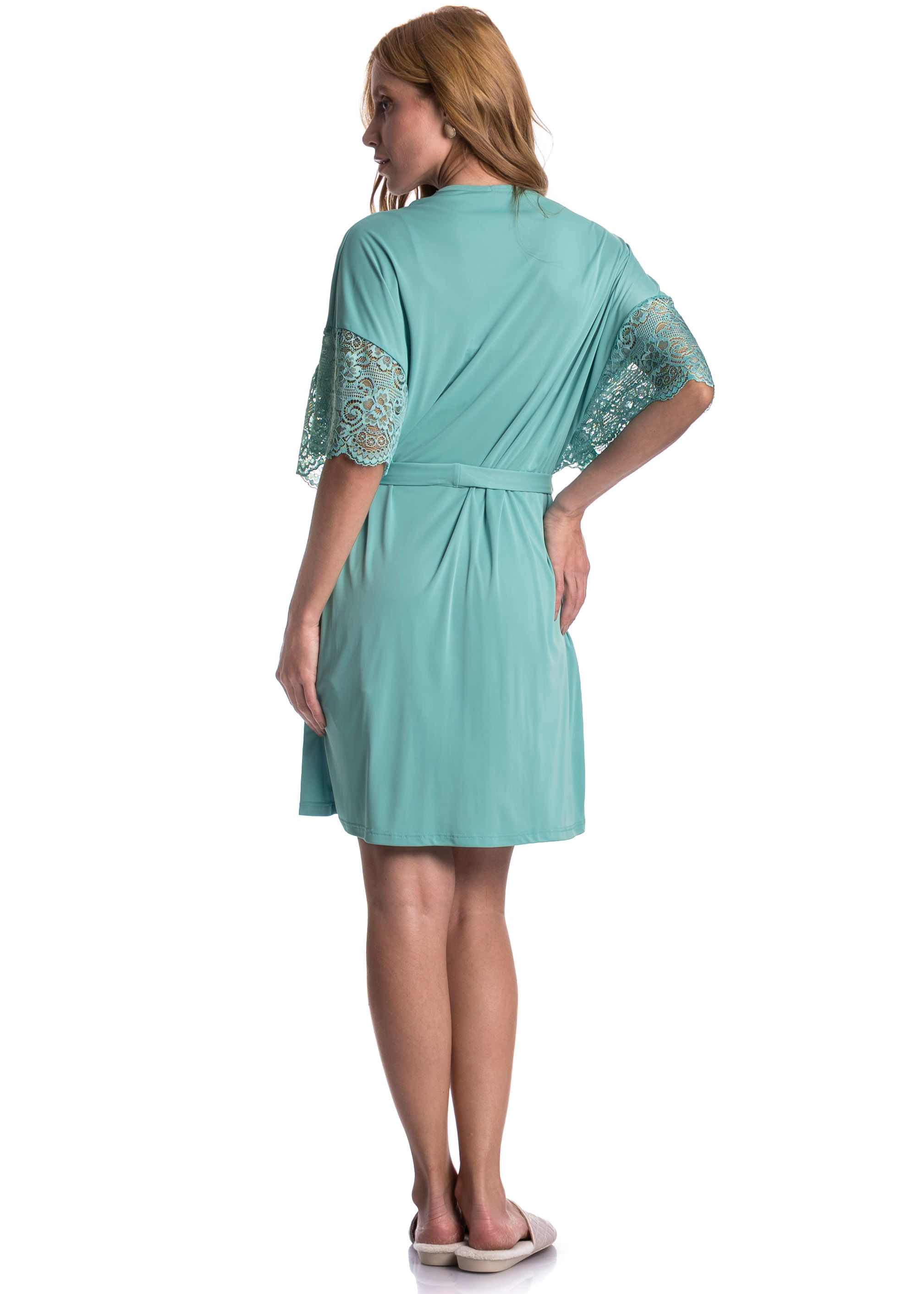 Robe Feminino Curto Com Renda Manu Colors - Imagem 4 - Mobile