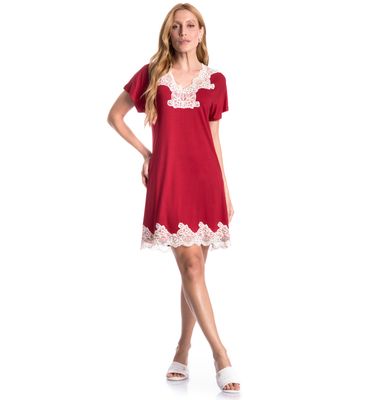 Camisão Curto Com Renda Paula - Imagem 3 - Mobile
