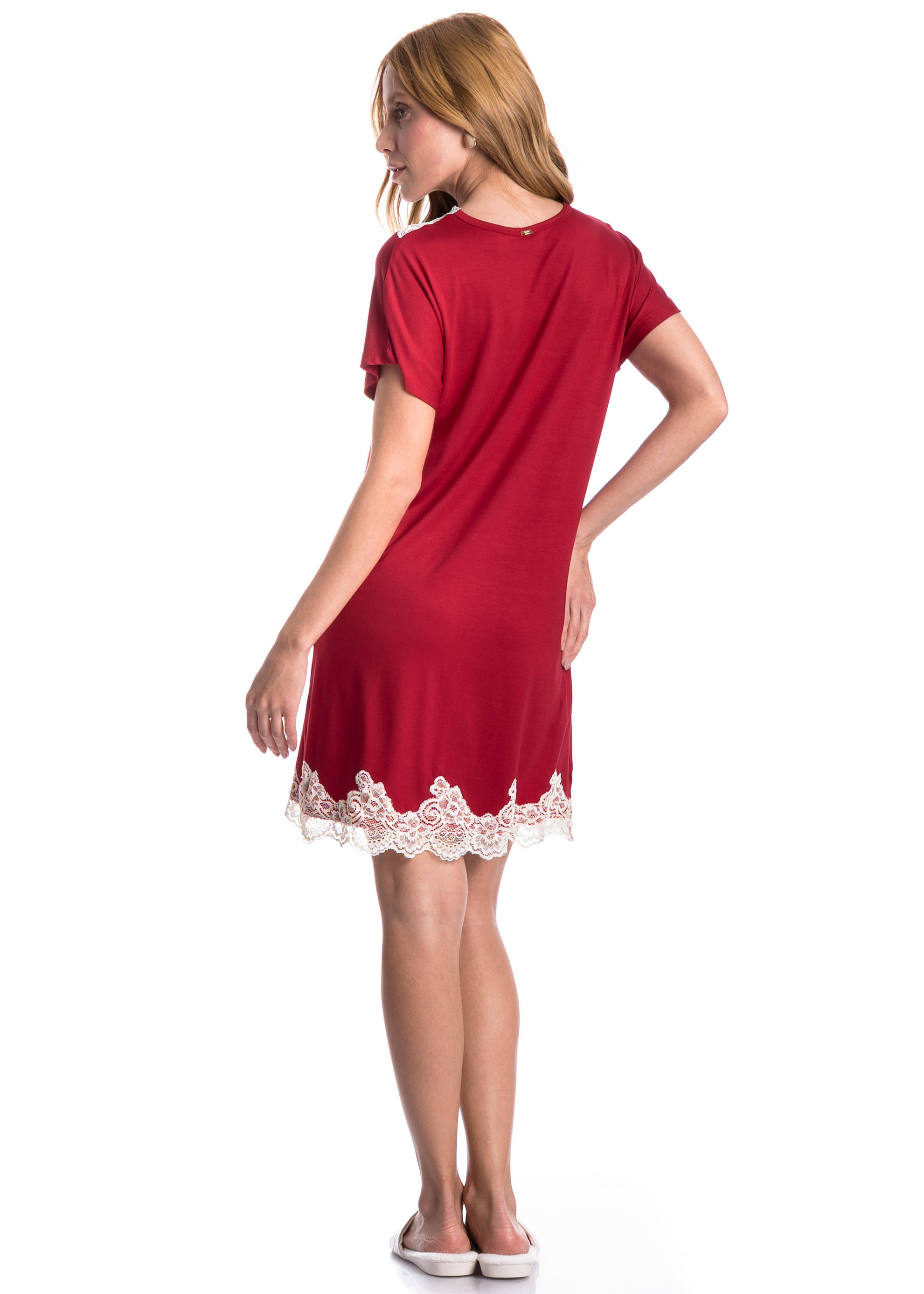 Camisão Curto Com Renda Paula - Imagem 4 - Mobile