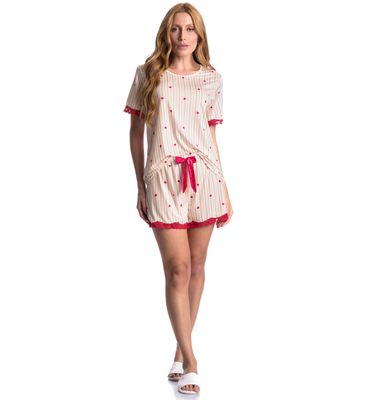 Pijama Curto Com Renda Love - Imagem 3 - Mobile