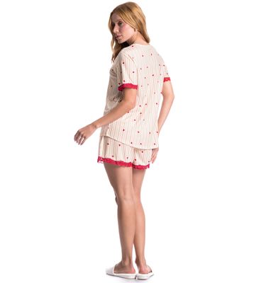 Pijama Curto Com Renda Love - Imagem 4 - Mobile