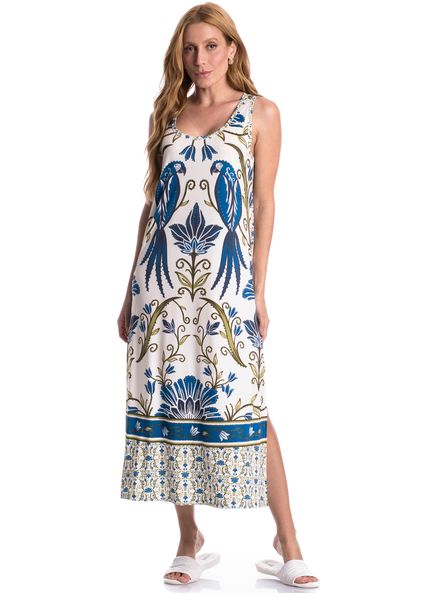Vestido Longo Regata Milena Azul-2 - Imagem 1