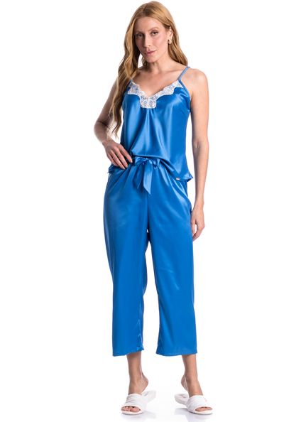 Pijama Feminino Capri Milena Azul-2 - Imagem 1