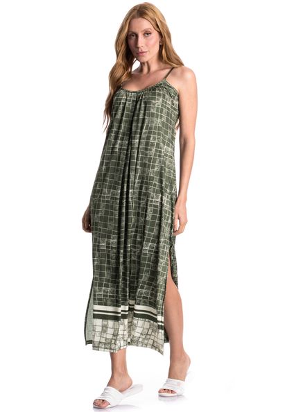 Vestido Midi Sybille Estampado Refúgio Verde - Imagem 1