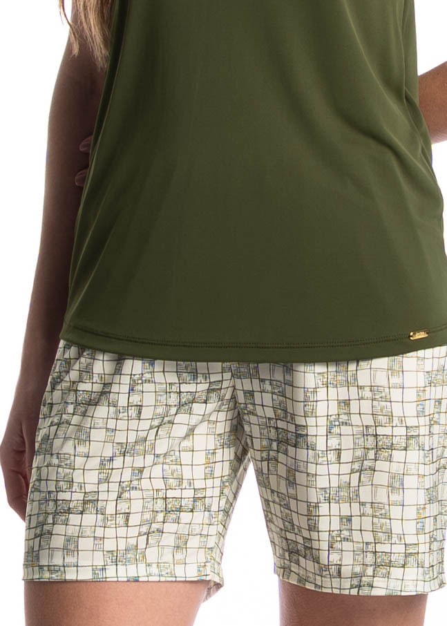 Pijama Feminino Shortão Regata Refúgio - Imagem 5 - Mobile