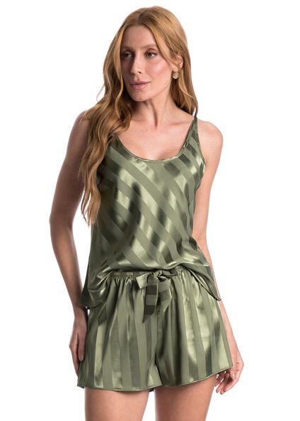 Short Doll Em Cetim Júlia Verde - Imagem 1