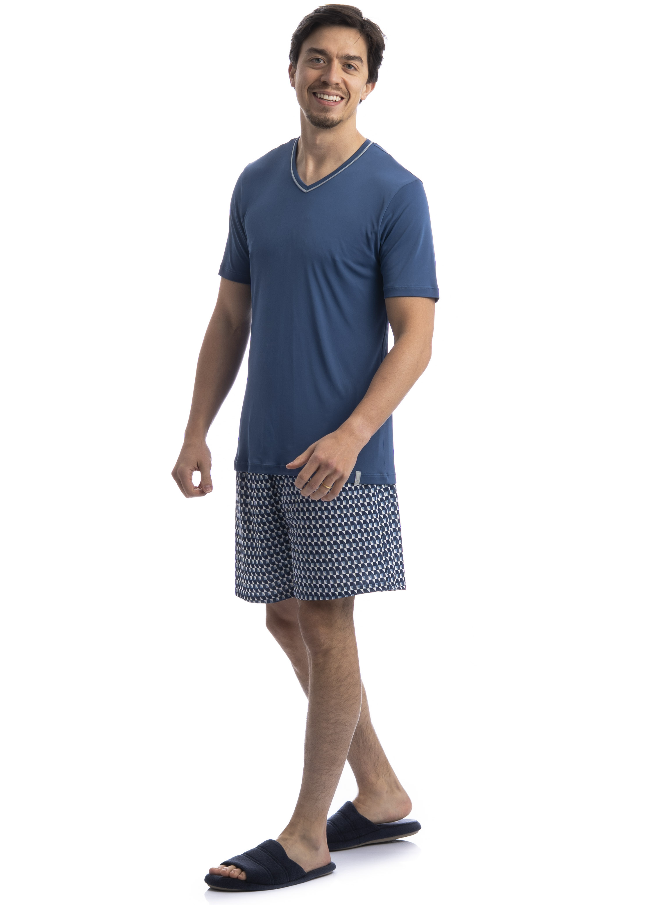 Pijama Masculino Curto Verano Tombini - Imagem 3 - Mobile