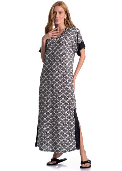 Kaftan Longo Verano Preto - Imagem 1