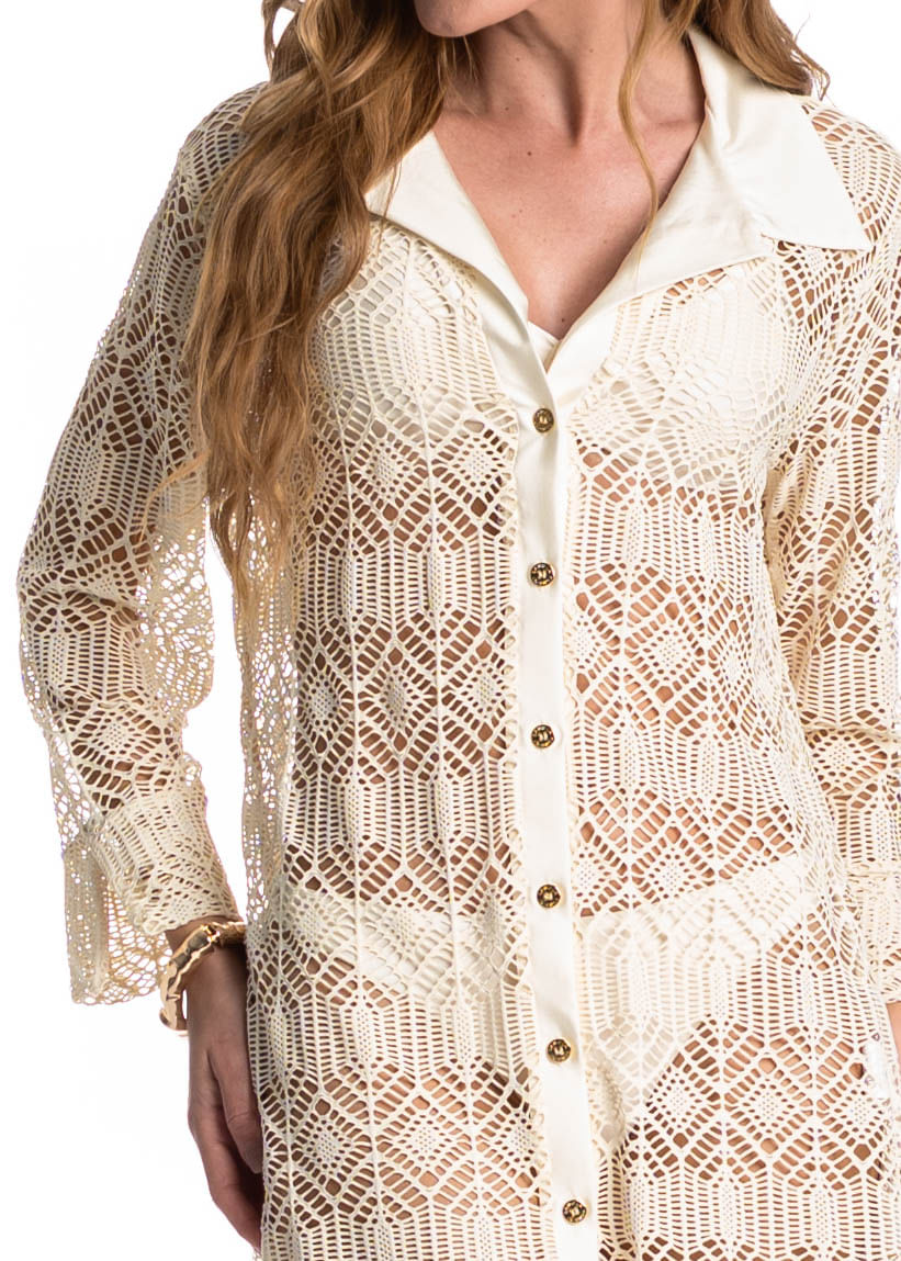 Camisa Feminina Em Rendão Riviera - Imagem 5 - Mobile