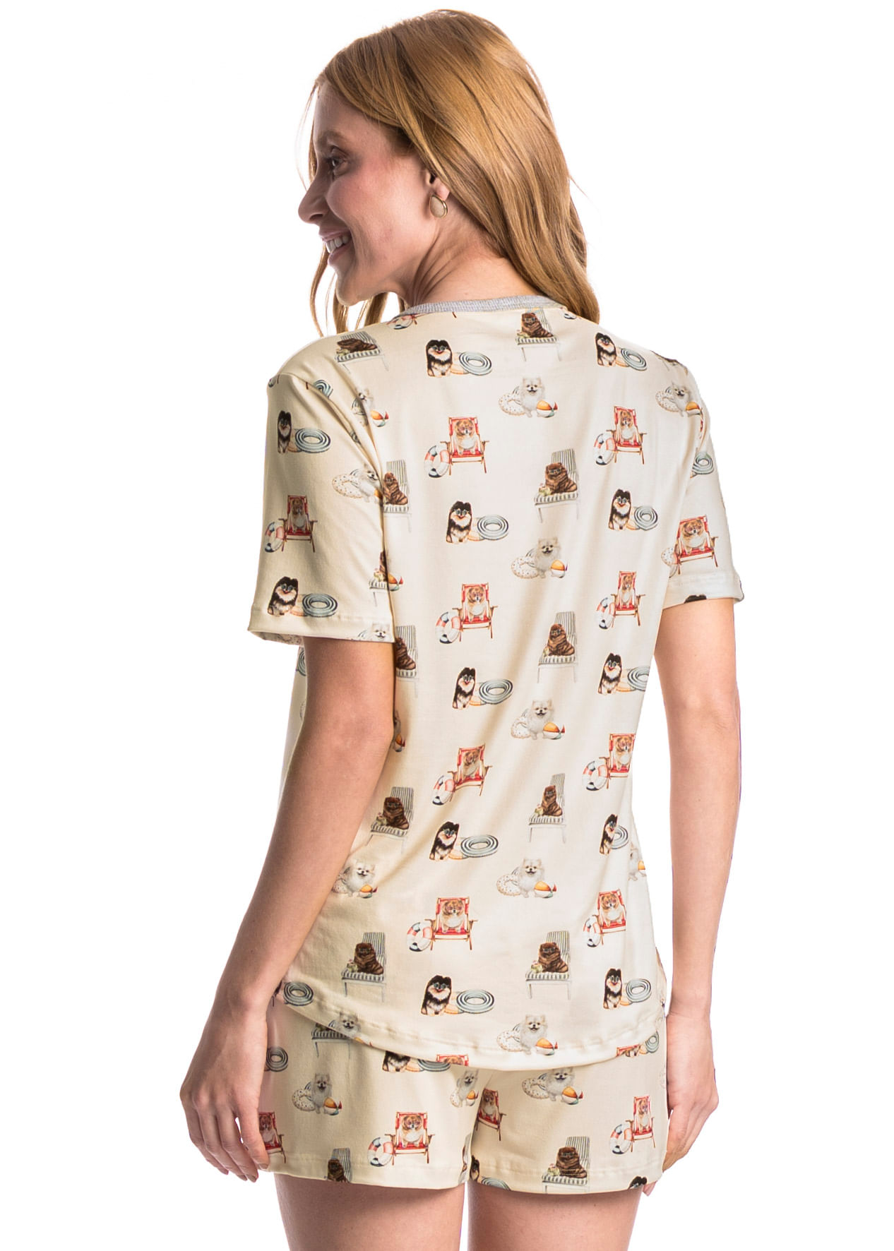 Pijama Feminino Curto Lyla Summer Branco - Imagem 2
