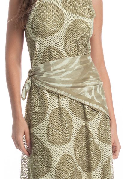 Lenço Estampado Conchas Verde - Imagem 1