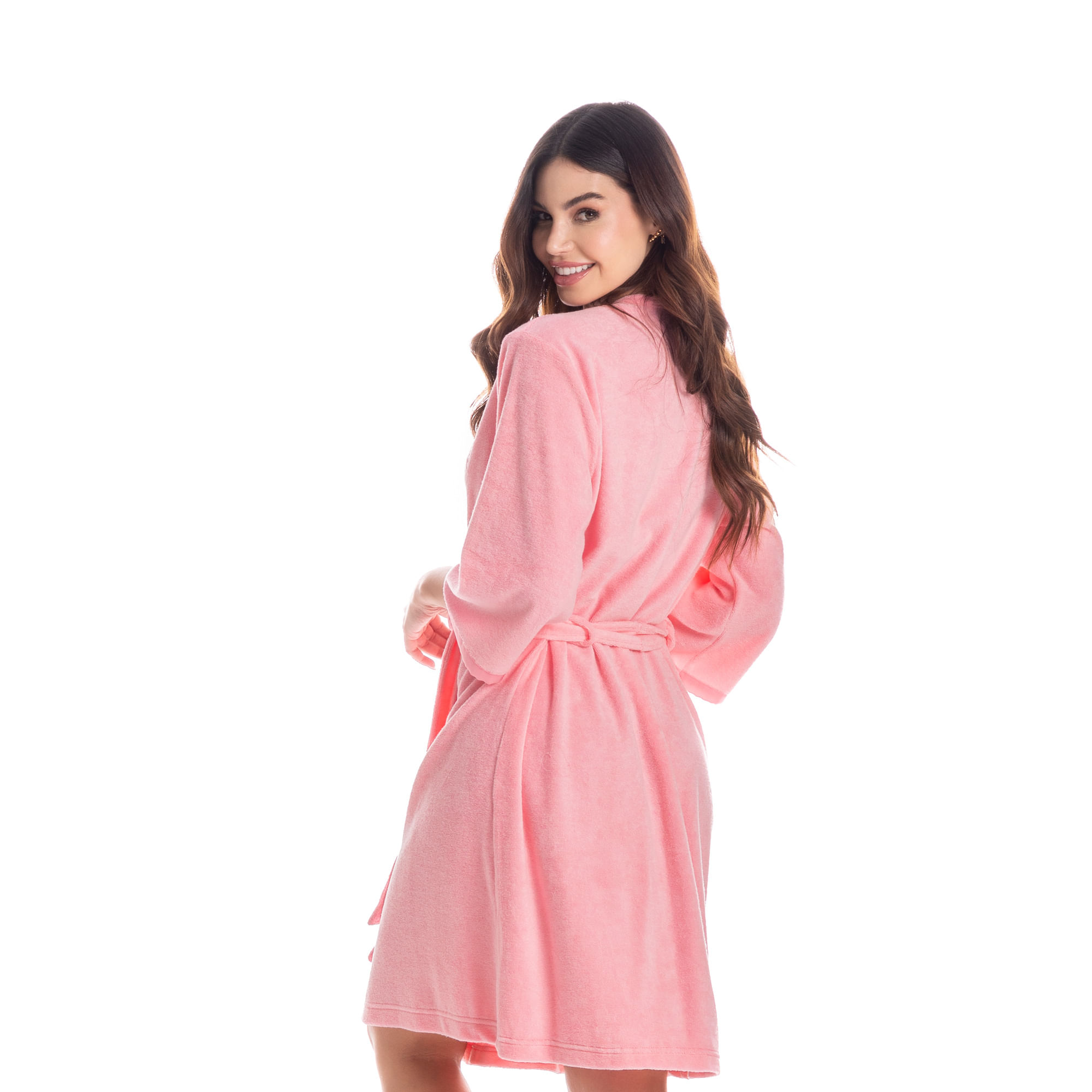 Robe Feminino Curto Em Atoalhado Liss - Imagem 2 - Mobile