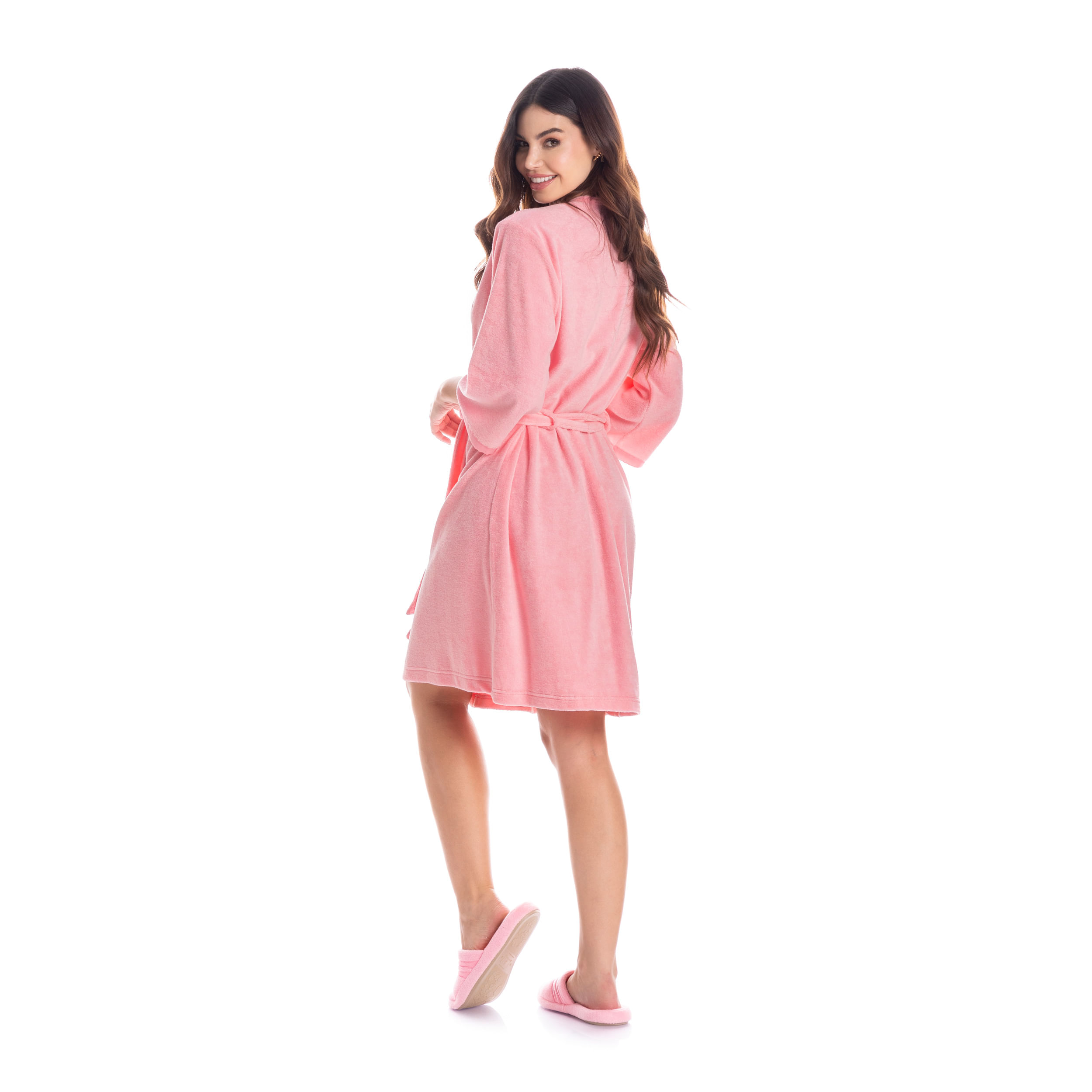 Robe Feminino Curto Em Atoalhado Liss - Imagem 4 - Mobile