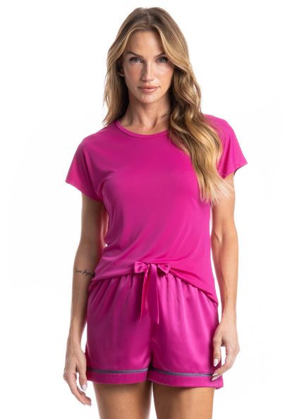 Pijama Curto Valentine Rosa-2 - Imagem 1
