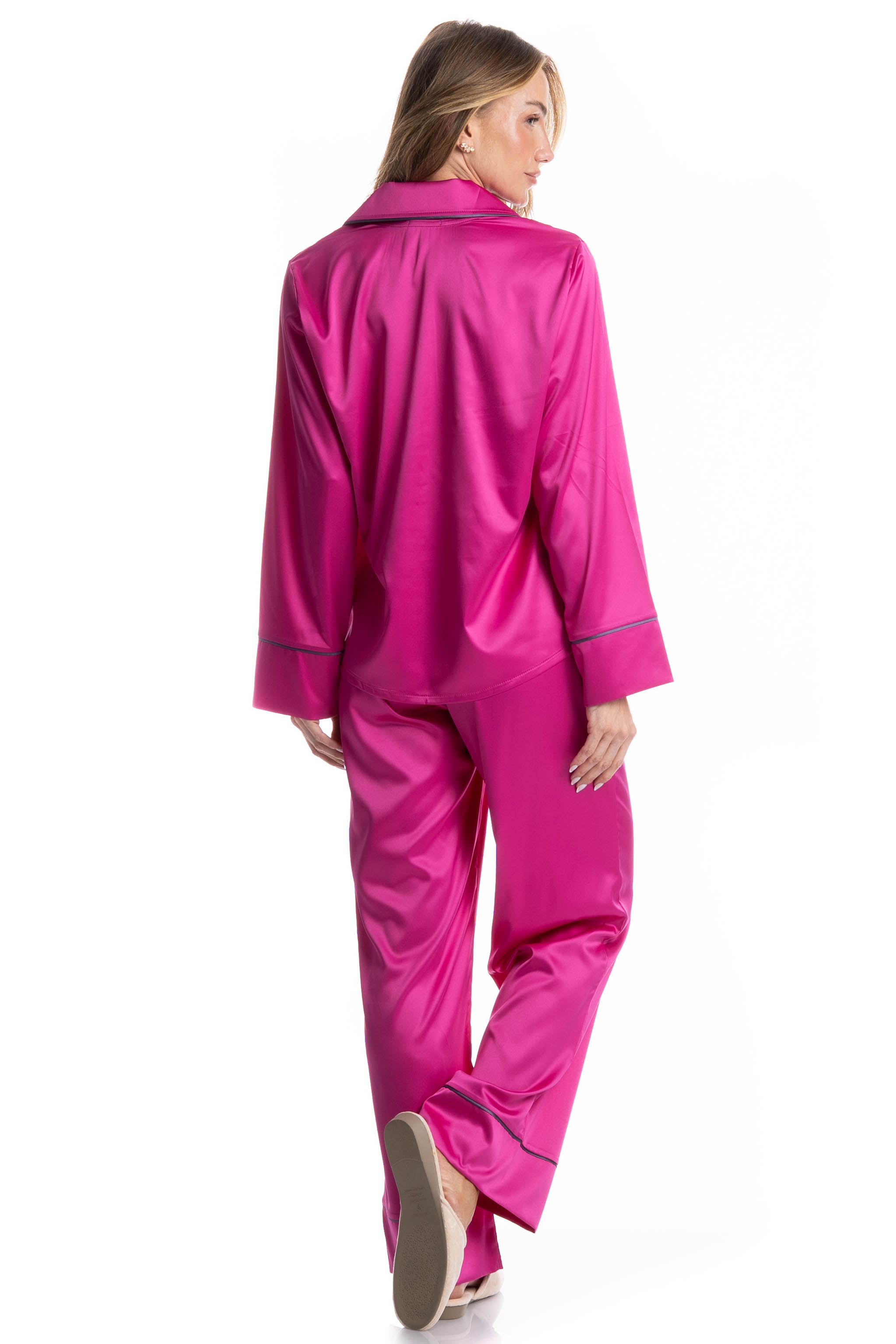 Pijama Longo Americano Valentine Rosa-2 - Imagem 2