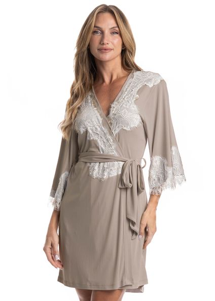 Robe Feminino Ayla Bege - Imagem 1