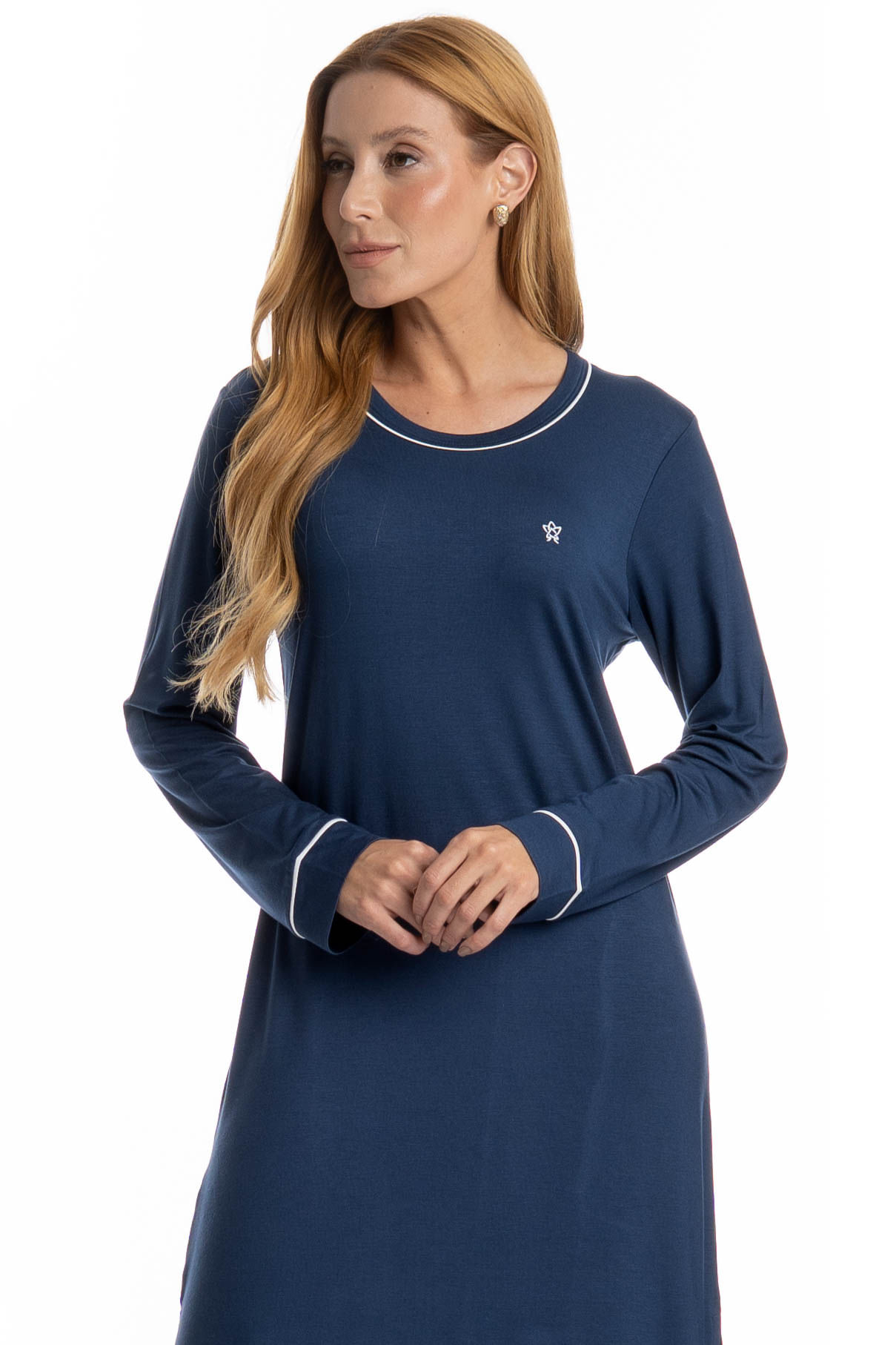 Camisão Midi Manga Longa Lisa - Imagem 3 - Mobile
