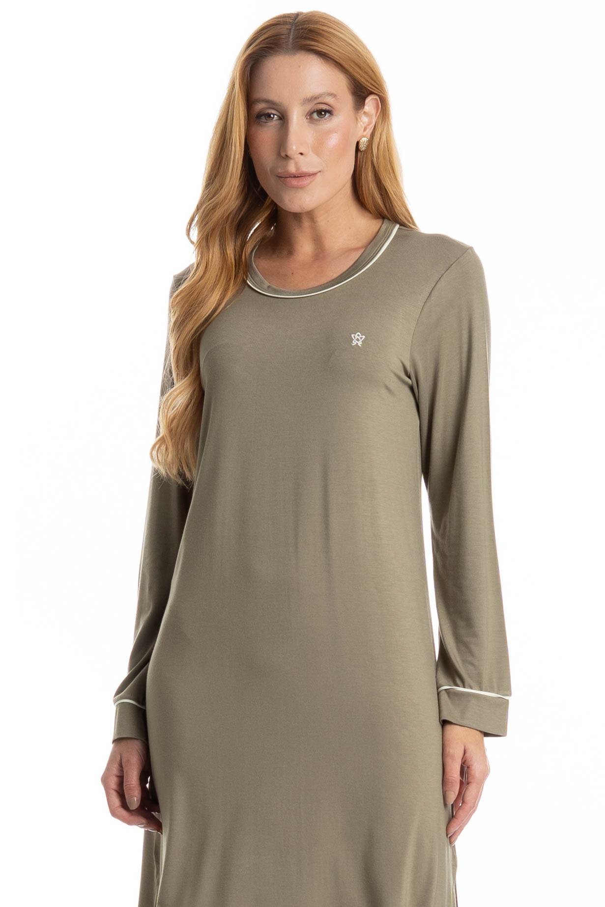 Camisão Midi Manga Longa Lisa - Imagem 3 - Mobile