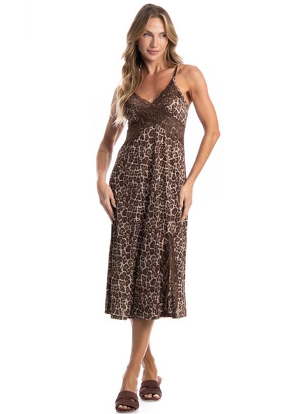 Camisola Midi Cris Malu Marrom - Imagem 1