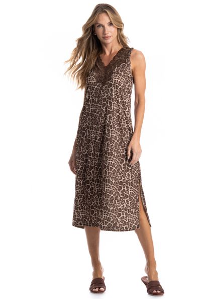 Camisão Midi Regata Malu Marrom - Imagem 1
