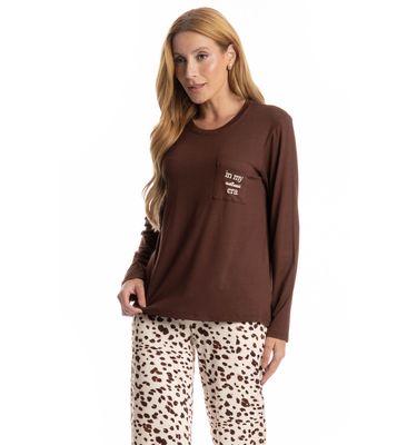 Pijama Feminino Longo Antonella - Imagem 3 - Mobile