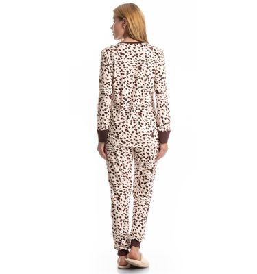 Pijama Feminino Longo Estampado Antonella - Imagem 2 - Mobile