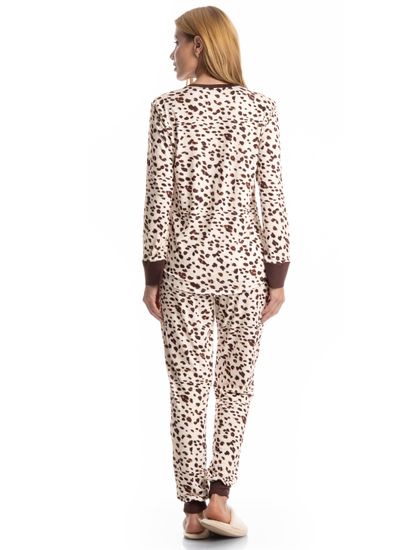 Pijama Feminino Longo Estampado Antonella - Imagem 2 - Desktop