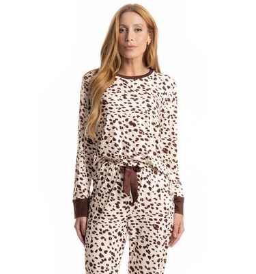 Pijama Feminino Longo Estampado Antonella - Imagem 3 - Mobile