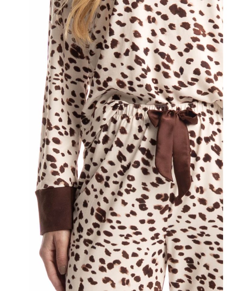 Pijama Feminino Longo Estampado Antonella - Imagem 5 - Desktop