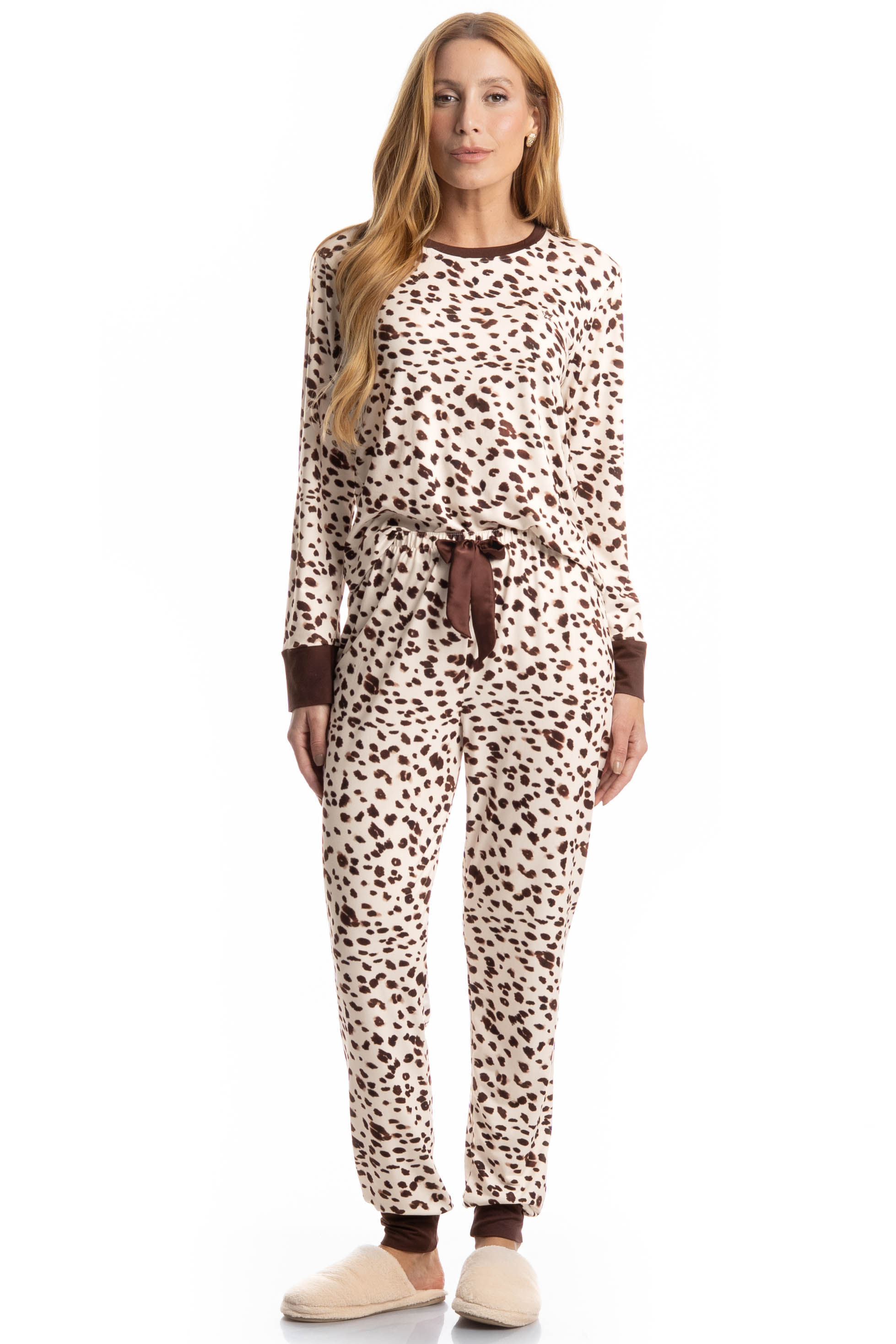 Pijama Feminino Longo Estampado Antonella - Imagem 1