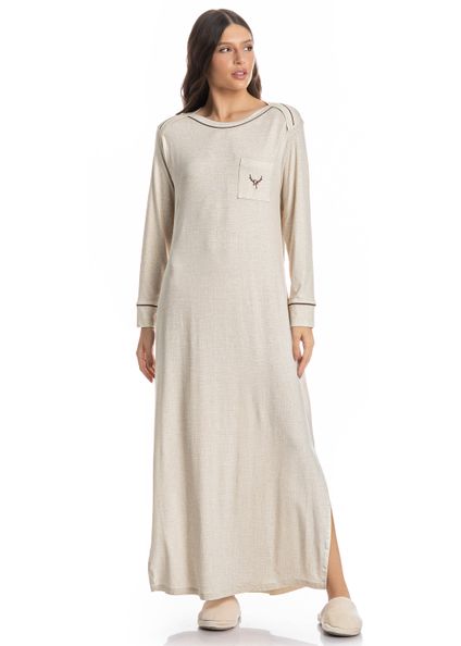 Camisão Feminino Longo Carla Branco - Imagem 1
