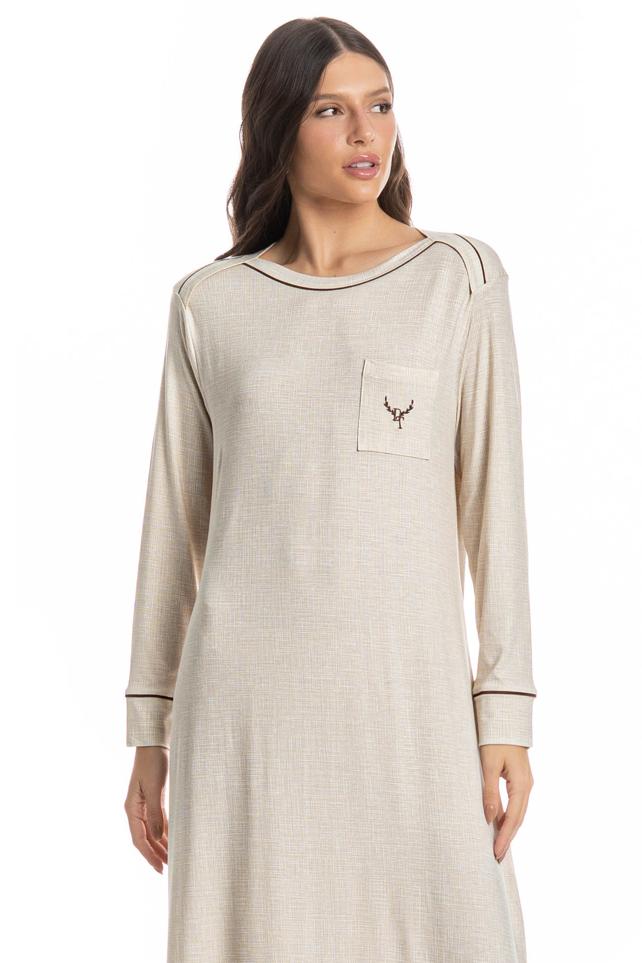 Camisão Feminino Longo Carla - Imagem 3 - Mobile