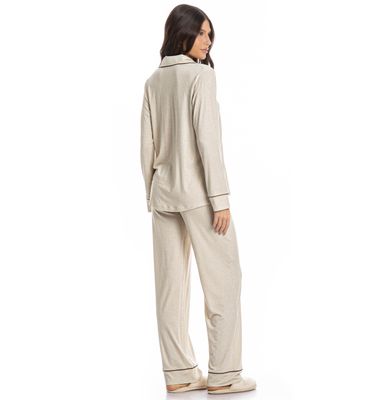 Pijama Feminino Longo Americano Carla - Imagem 2 - Mobile