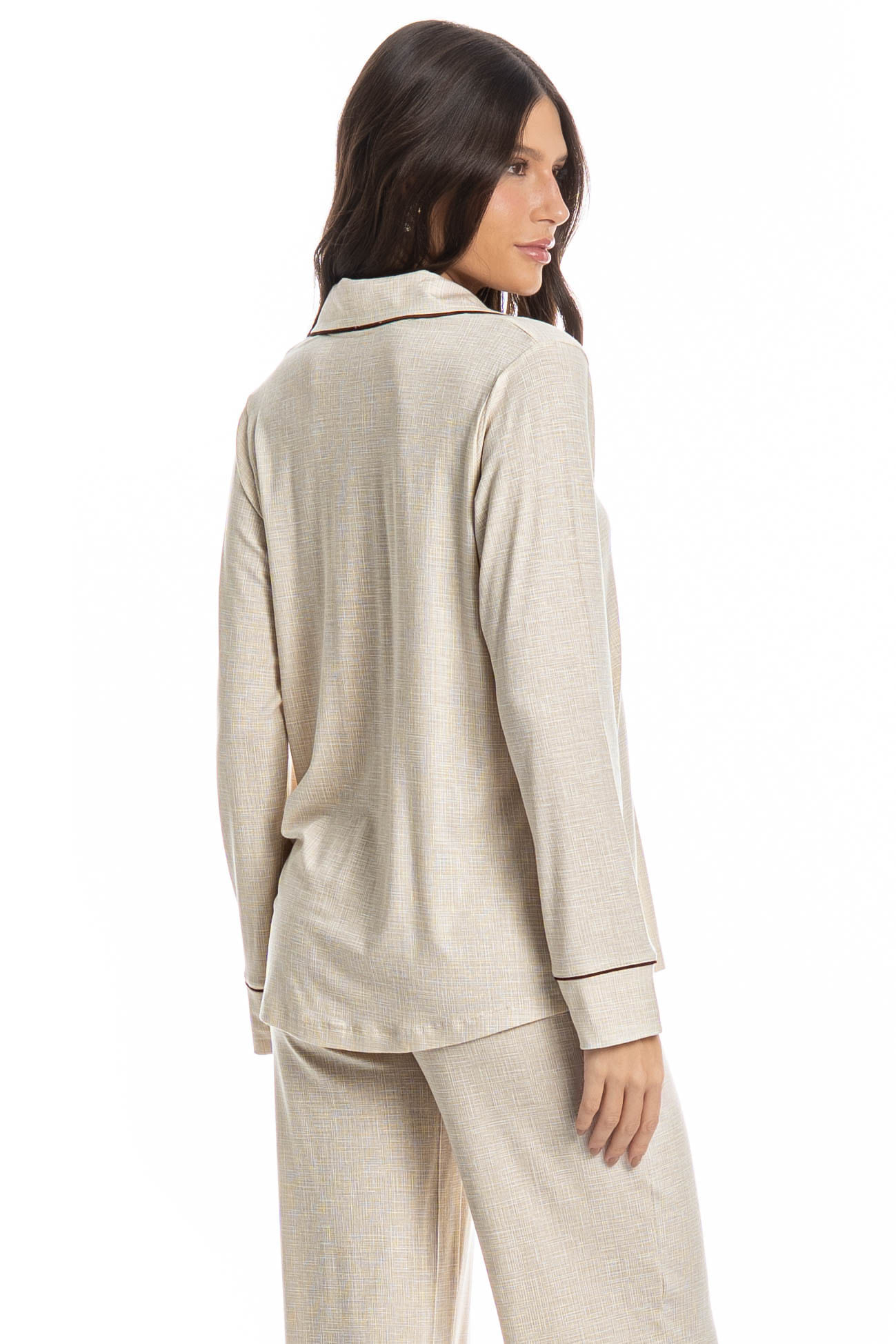Pijama Feminino Longo Americano Carla - Imagem 4 - Mobile