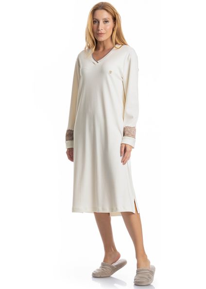 Camisão Feminino Midi Louise Branco - Imagem 1