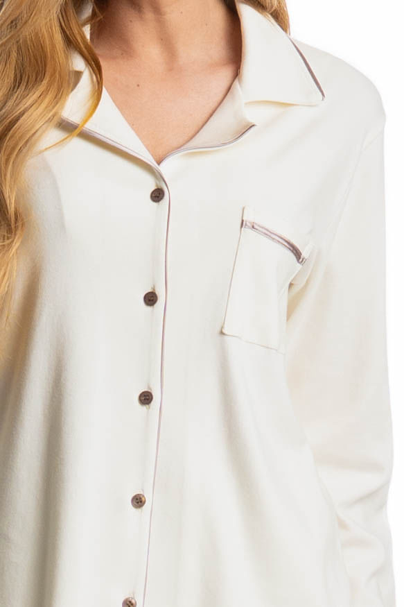 Pijama Feminino Longo Americano Louise - Imagem 5 - Mobile