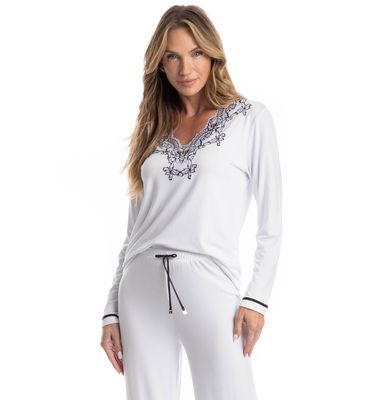 Pijama Feminino Longo Selene - Imagem 3 - Mobile