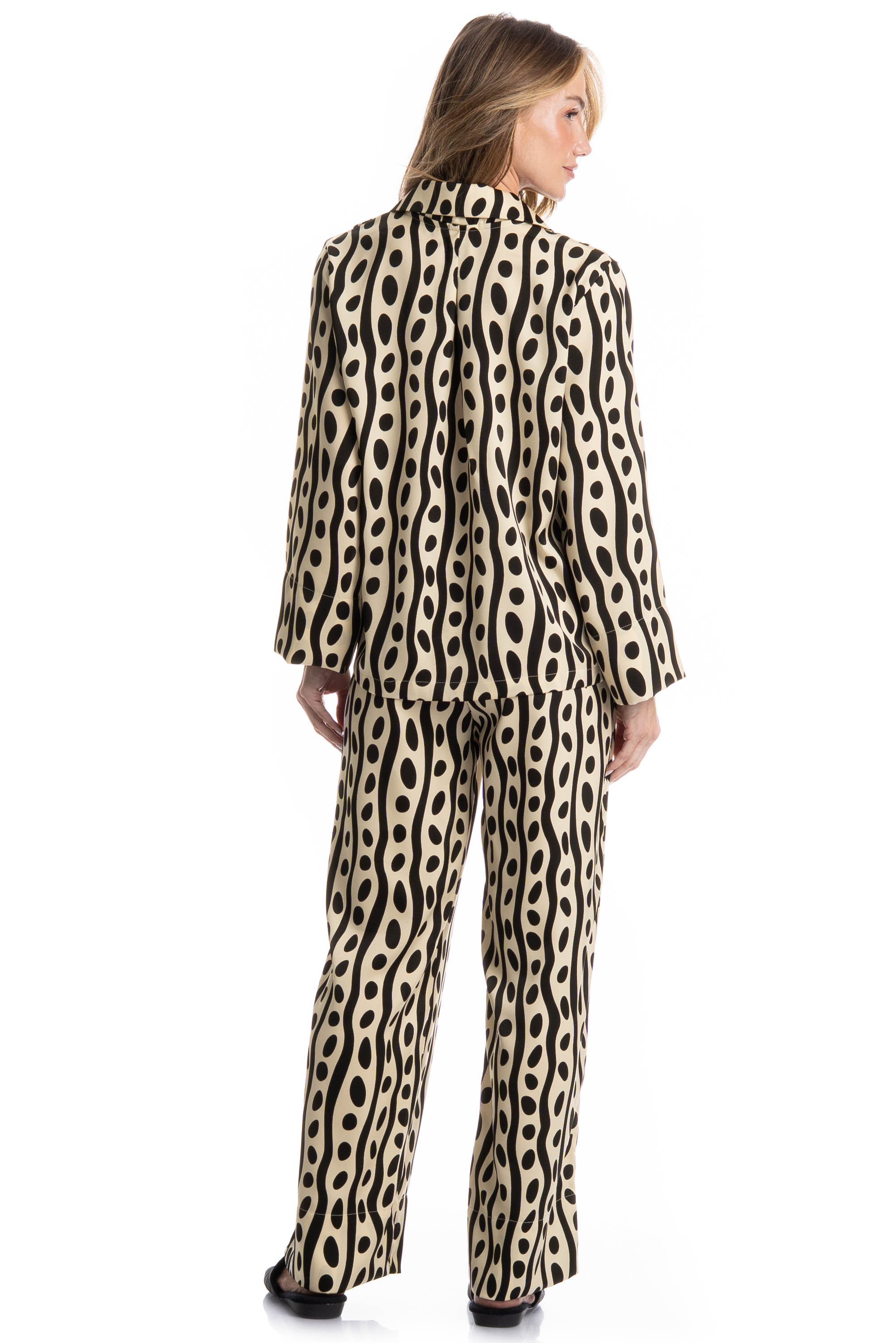 Pijama Feminino Longo Americano Lara Preto - Imagem 2