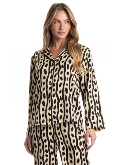 Pijama Feminino Longo Americano Lara - Imagem 3 - Desktop