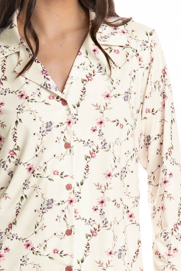 Pijama Longo Americano Flor - Imagem 5 - Mobile